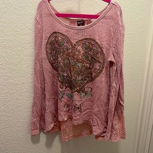 Arizona Jean Co Pink Heart Shirt